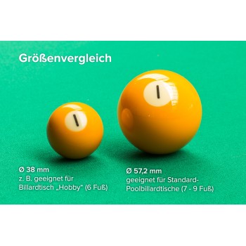 Billardkugelset, Pool, Classic A-Qualität, 38 mm