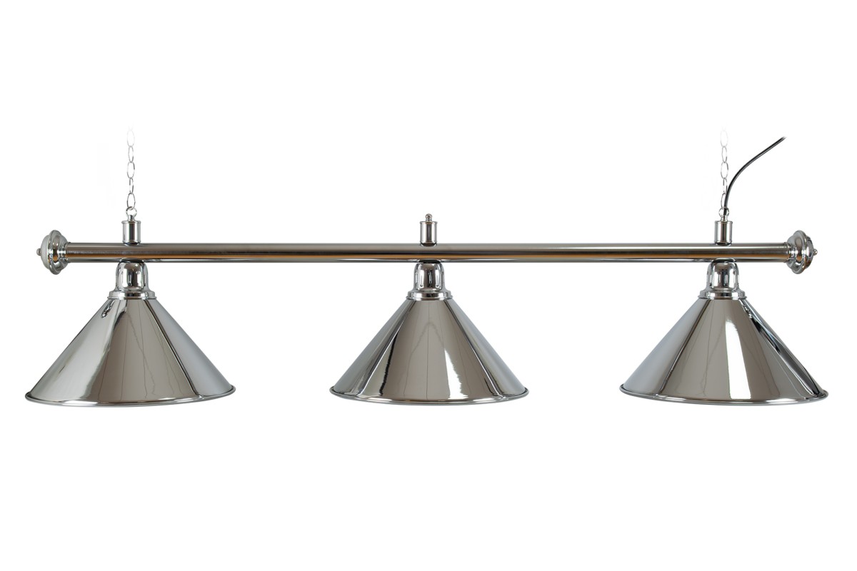 Billardlampe, Elegance, silber, 3 Schirme, Ø 35 cm, 150 cm