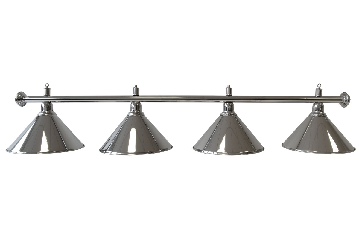 Billardlampe, Elegance, silber, 4 Schirme, Ø 35 cm, 180 cm