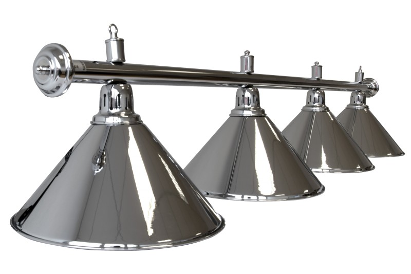 Billardlampe, Elegance, silber, 4 Schirme, Ø 35 cm, 180 cm