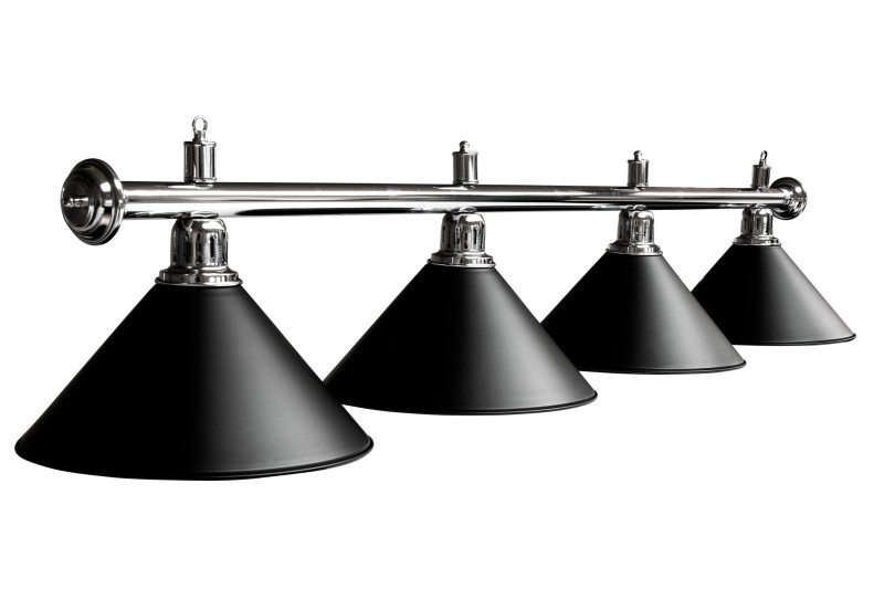 Billardlampe, Blacklight, schwarz, 4 Schirme, Ø 35 cm, 180 cm