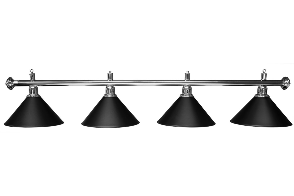 Billardlampe, Blacklight, schwarz, 4 Schirme, Ø 35 cm, 180 cm