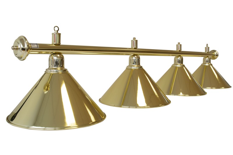 Billardlampe, Elegance, messing, 4 Schirme, Ø 35 cm, 180 cm