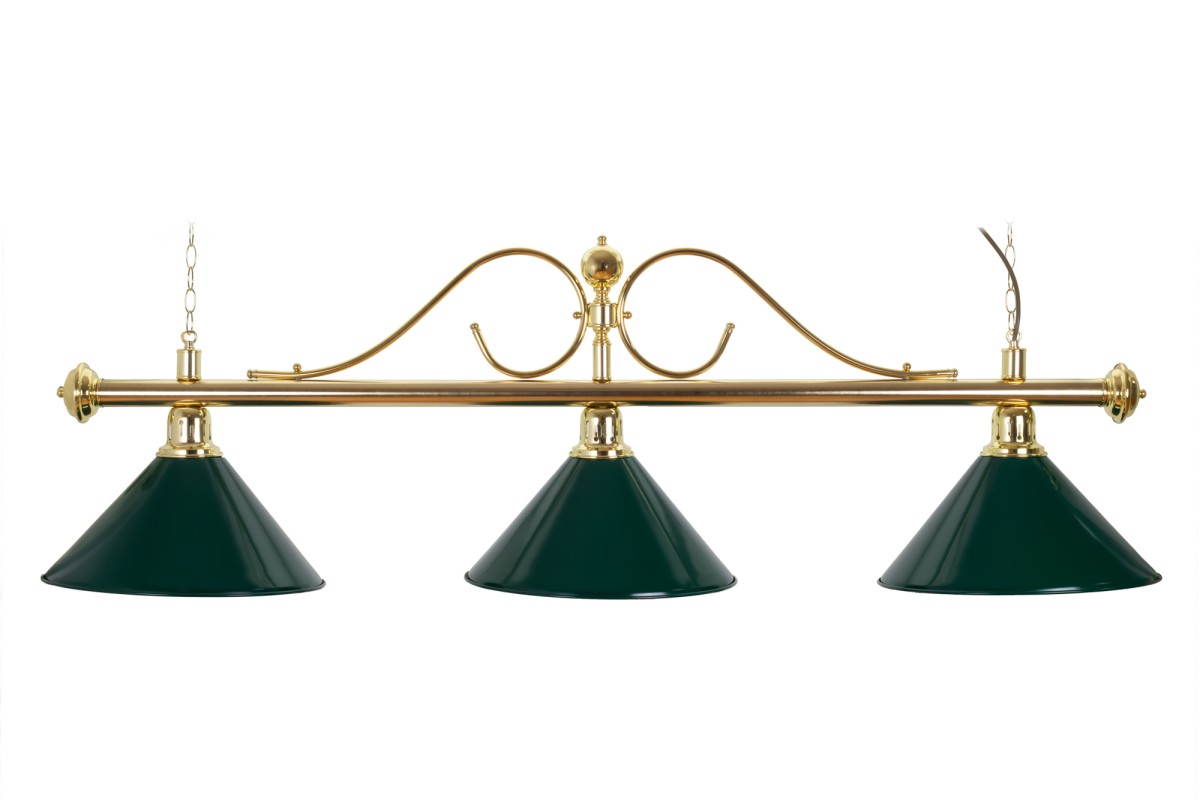 Billardlampe, Classic, grün, 3 Schirme, Ø 35 cm, 157 cm