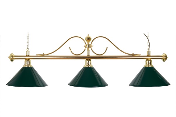 Billardlampe, Classic, grün, 3 Schirme, Ø 35 cm, 157 cm