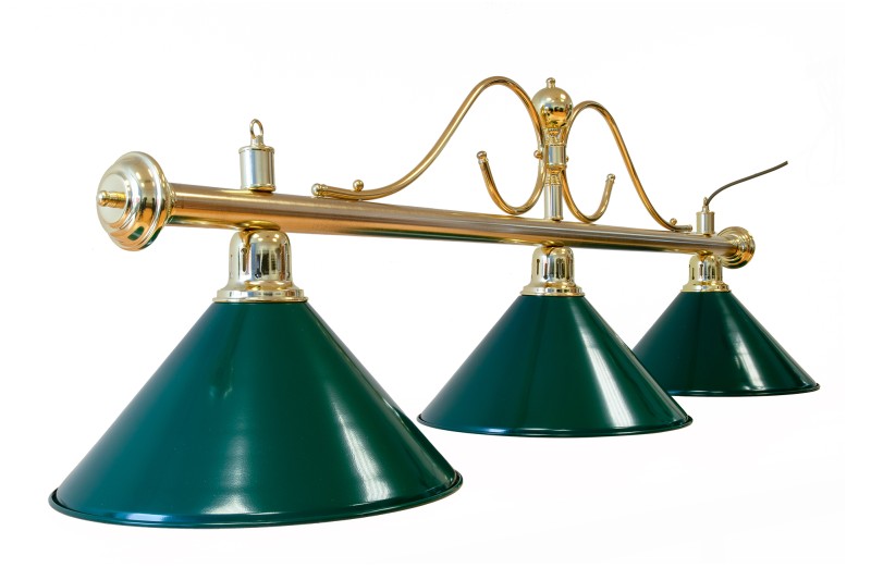 Billardlampe, Classic, grün, 3 Schirme, Ø 35 cm, 157 cm