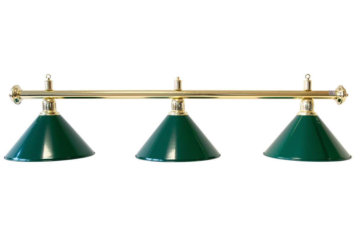 Billardlampe, Evergreen, grün, 3 Schirme, Ø 35 cm, 150 cm