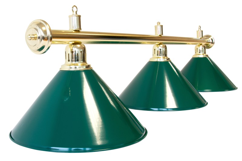 Billardlampe, Evergreen, grün, 3 Schirme, Ø 35 cm, 150 cm