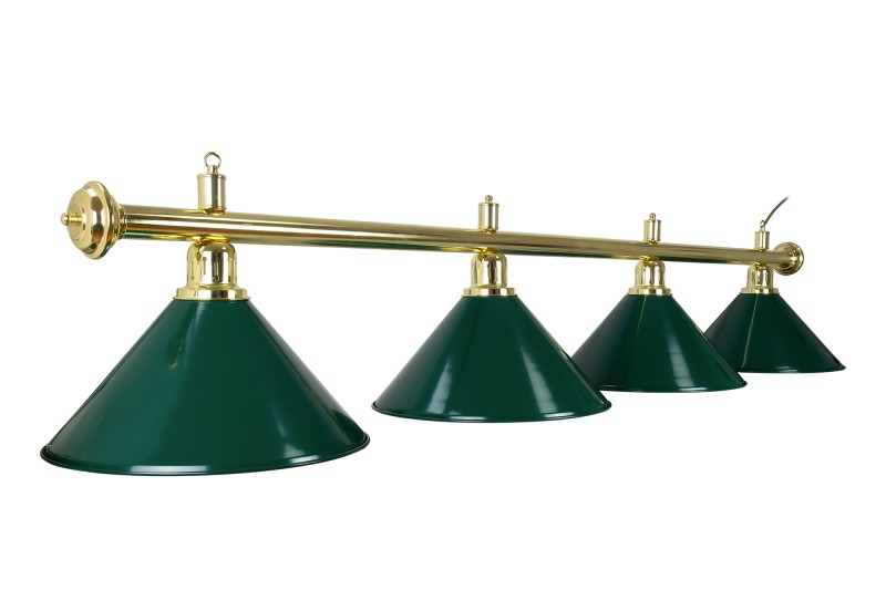 Billardlampe, Evergreen, grün, 4 Schirme, Ø 35 cm, 180 cm