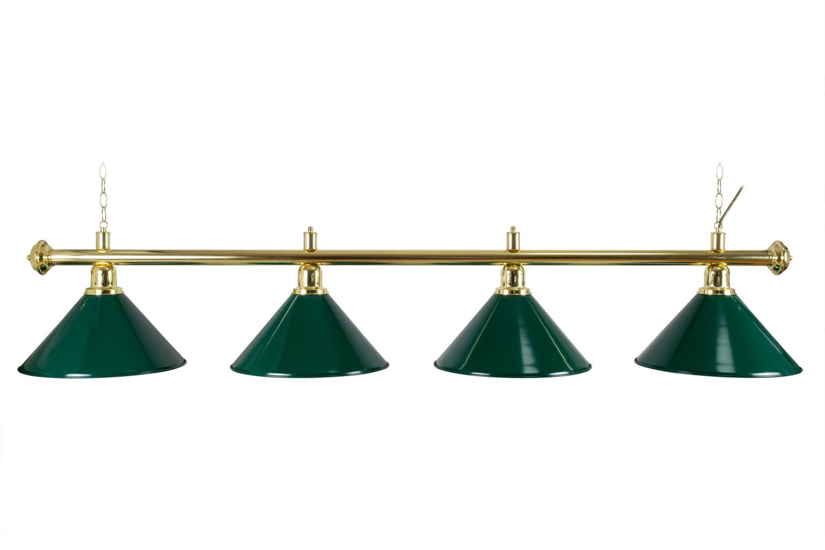 Billardlampe, Evergreen, grün, 4 Schirme, Ø 35 cm, 180 cm