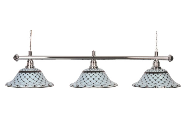 Billardlampe, Memory, weiß-braun, 3 Schirme, Ø 44 cm, 122 cm