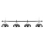 Billardlampe, Crown, silber, 4 Schirme, Ø 38 cm, 146 cm
