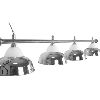 Billardlampe, Crown, silber, 4 Schirme, Ø 38 cm, 146 cm