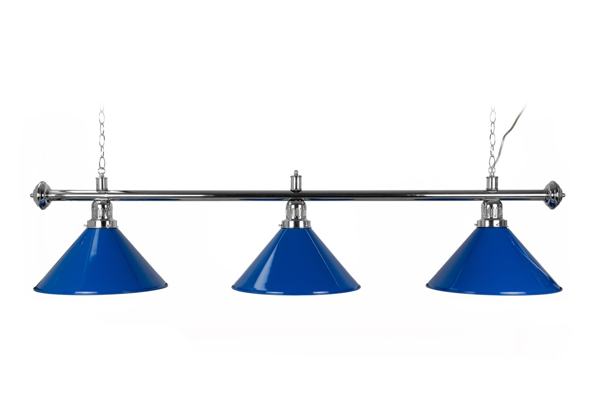 Billardlampe, Blue Light, 3 Schirme, blau, Ø 35 cm, 150 cm