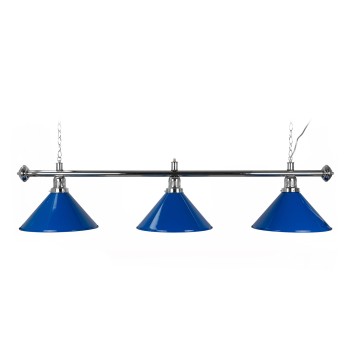 Billardlampe, Blue Light, 3 Schirme, blau, Ø 35 cm, 150 cm