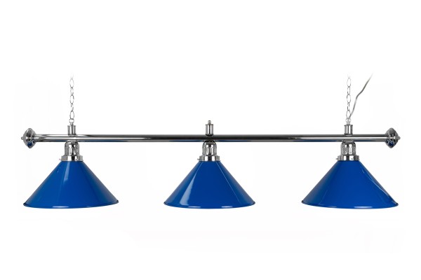 Billardlampe, Blue Light, 3 Schirme, blau, Ø 35 cm, 150 cm
