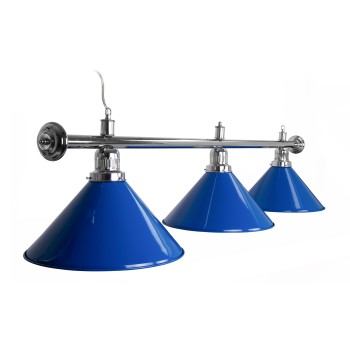 Billardlampe, Blue Light, 3 Schirme, blau, Ø 35 cm, 150 cm