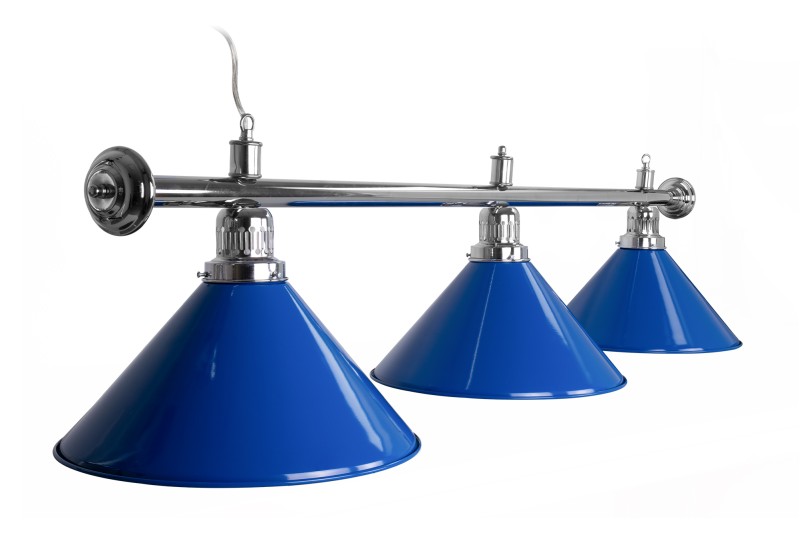 Billardlampe, Blue Light, 3 Schirme, blau, Ø 35 cm, 150 cm