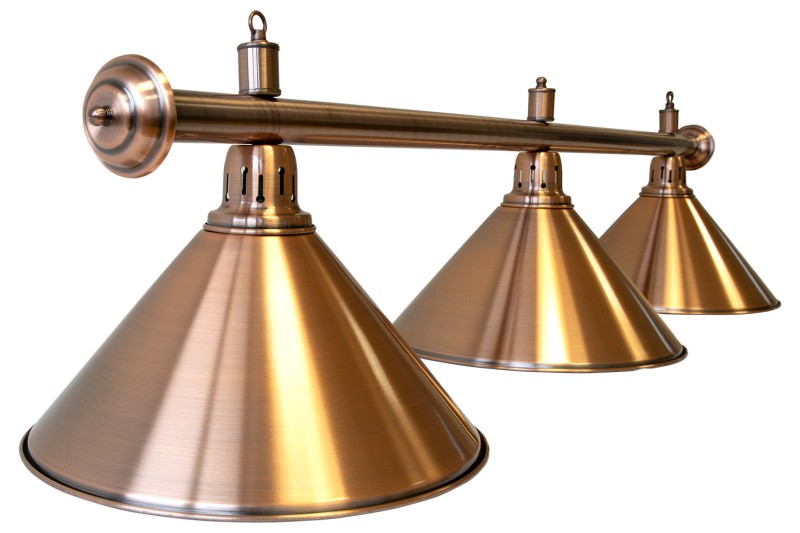 Billardlampe, Elegance, bronze, 3 Schirme, Ø 35 cm, 150 cm