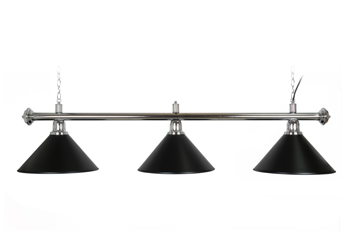 Billardlampe, Blacklight, schwarz, 3 Schirme, Ø 35 cm, 150 cm