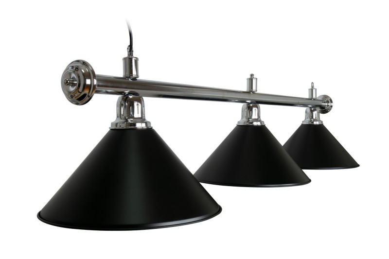 Billardlampe, Blacklight, schwarz, 3 Schirme, Ø 35 cm, 150 cm
