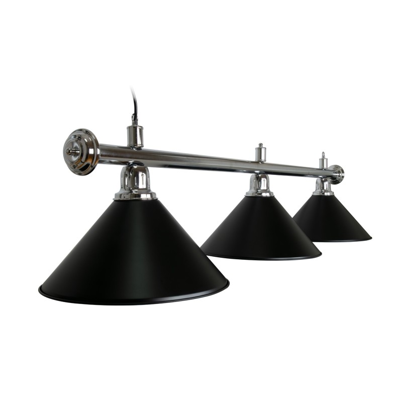 Billardlampe, Blacklight, schwarz, 3 Schirme, Ø 35 cm, 150 cm Billardlampe, Blacklight, schwarz, 3 Schirme, Ø 35 cm, 150 cm