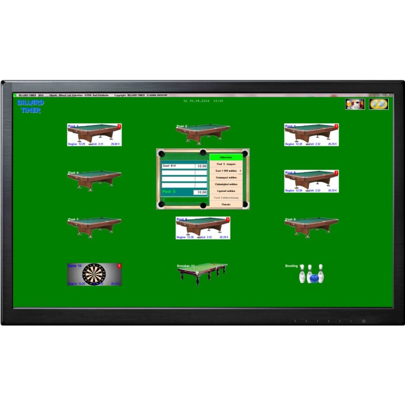Software Billard Timer für bis zu 24 Tische Software Billard Timer für bis zu 24 Tische