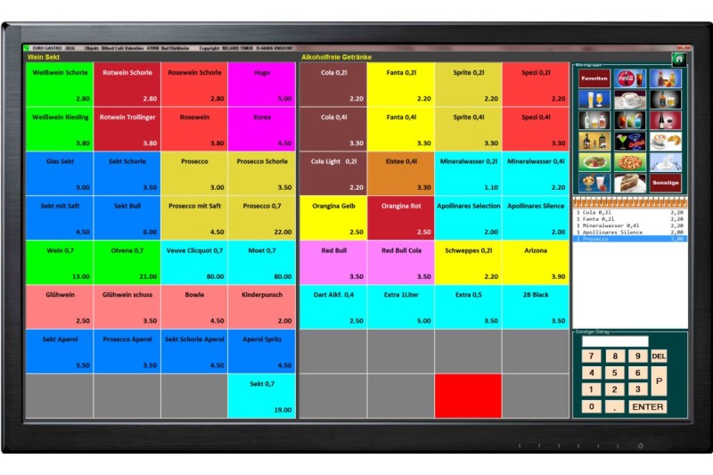 Software Billard Timer für bis zu 24 Tische