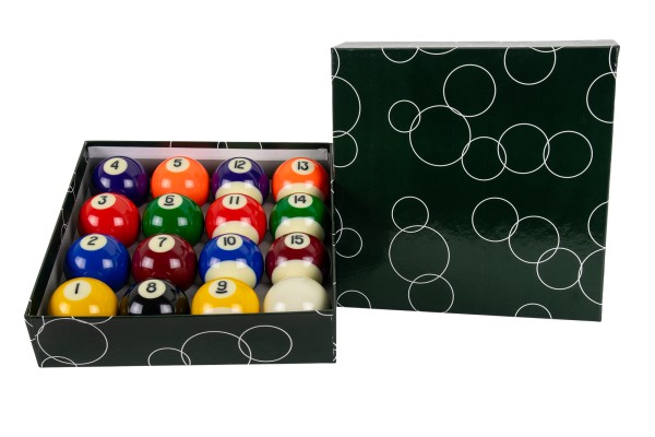 Billardkugelset, Classic Pool-Design, Sondergröße, 50,8 mm