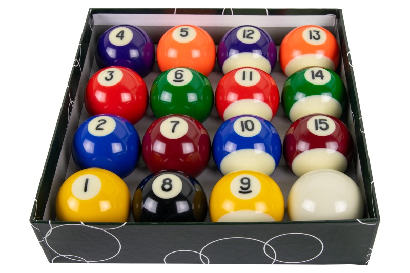 Billardkugelset, Classic Pool-Design, Sondergröße, 50,8 mm