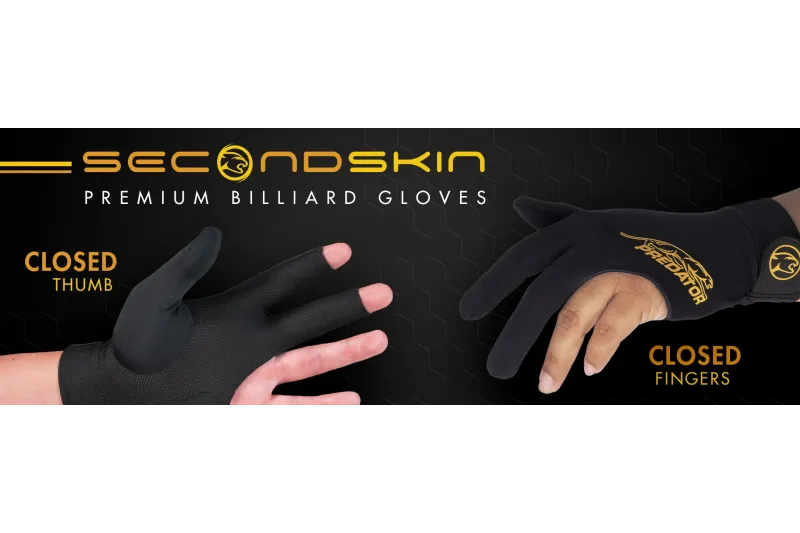 Handschuh, Predator Second Skin, 3-Finger, schwarz-gelb, geschlossener Daumen, für linke Hand