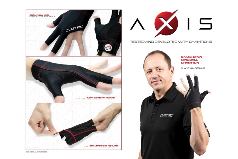 Handschuh, Cuetec Axis, 3-Finger, speed gray, für rechte Hand