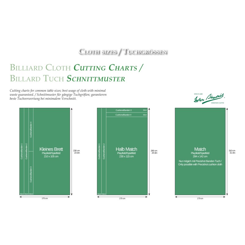 Billardtuch, Simonis Rapid 300, 170 cm Billardtuch, Simonis Rapid 300, 170 cm