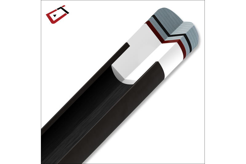 Billardqueue, Pool, Cuetec Cynergy CT-15K Carbon, rubin-rot, 3/8x14