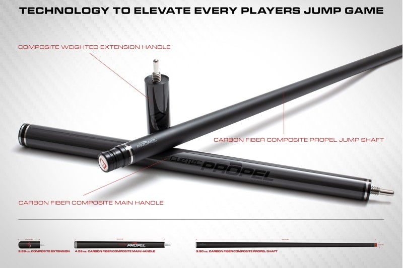 Billardqueue, Pool, Cuetec Jump Cynergy Propel, Ghost Edition, Schnellverschluss