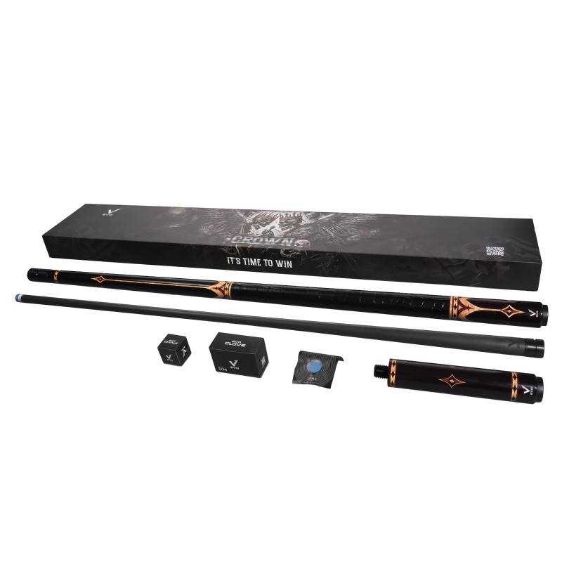 Billardqueue, Pool, EVO Crown Maxbing Edition, Royal Black Leather Komplettset, 12.5mm, Radial