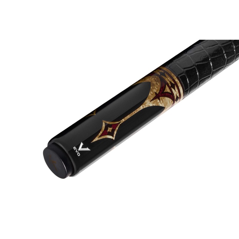 Billardqueue, Pool, EVO Crown Maxbing Edition, Royal Black Leather Komplettset, 12.5mm, Radial