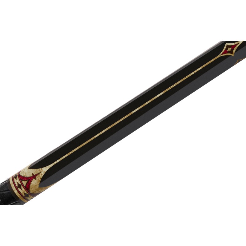 Billardqueue, Pool, EVO Crown Maxbing Edition, Royal Black Leather Komplettset, 12.5mm, Radial