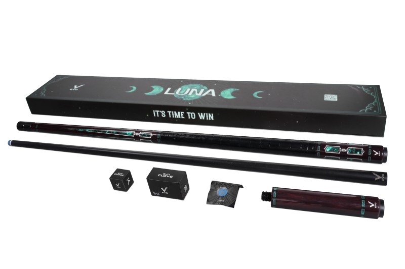 Billardqueue, Pool, EVO Luna Maxbing Edition, Malachite Eclipse Komplettset, 12.5mm, 3/8x10