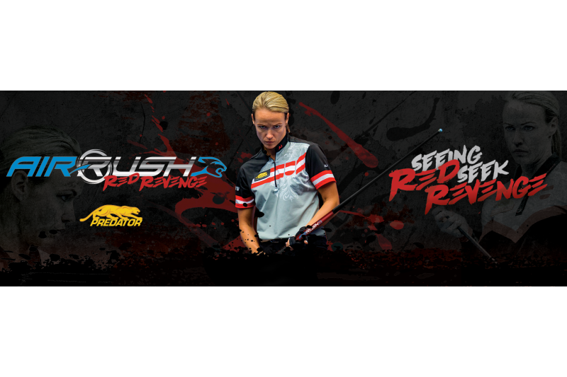 Billardqueue, Pool, Predator Air Rush Red NW, Jump, dreiteilig, Uni-Loc