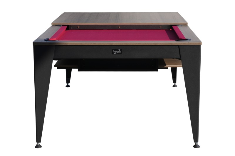 Billardtisch / Esstisch, Pool, Vancouver III, 7 ft. (Fuß), schwarz/braun, rotes Tuch