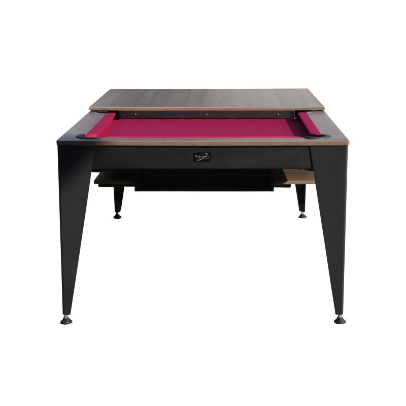Billardtisch / Esstisch, Pool, Vancouver III, 7 ft. (Fuß), schwarz/braun, rotes Tuch Billardtisch / Esstisch, Pool, Vancouver III, 7 ft. (Fuß), schwarz/braun, rotes Tuch