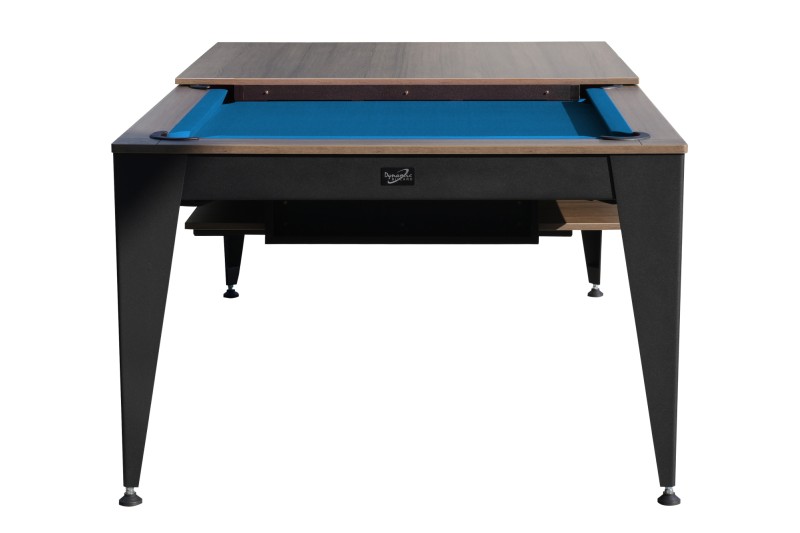 Billardtisch / Esstisch, Pool, Vancouver III, 7 ft. (Fuß), schwarz/braun, blaues Tuch