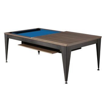 Billardtisch / Esstisch, Pool, Vancouver III, 7 ft. (Fuß), schwarz/braun, blaues Tuch