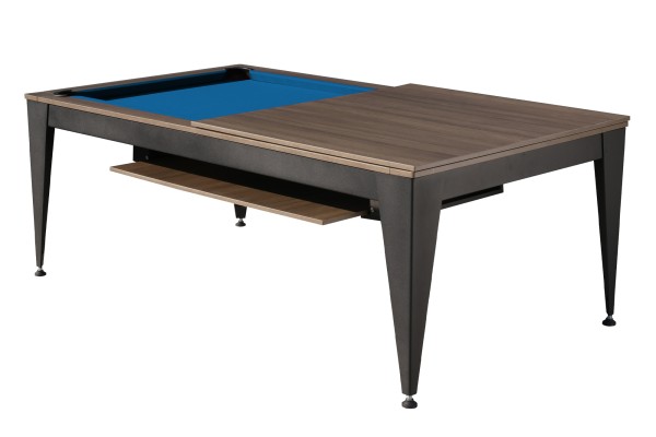 Billardtisch / Esstisch, Pool, Vancouver III, 7 ft. (Fuß), schwarz/braun, blaues Tuch