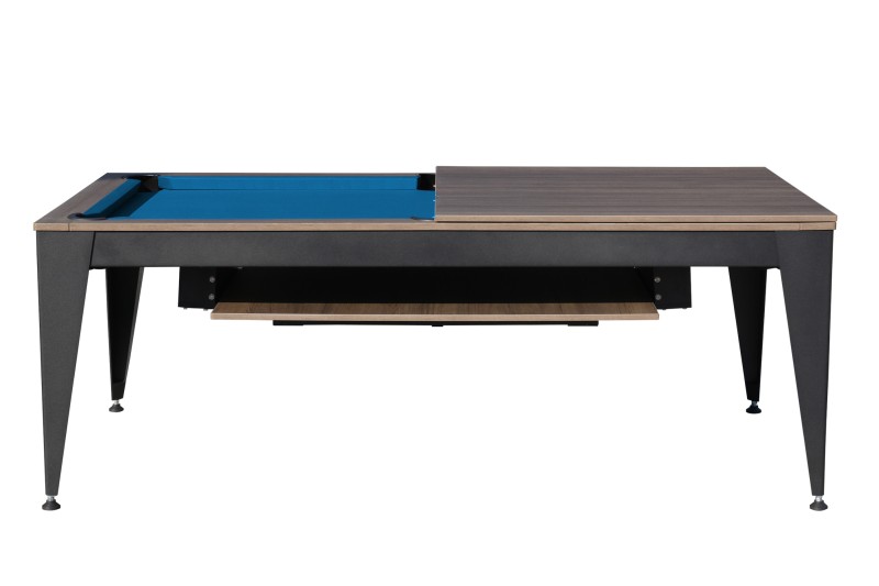 Billardtisch / Esstisch, Pool, Vancouver III, 7 ft. (Fuß), schwarz/braun, blaues Tuch