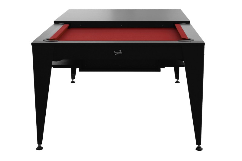 Billardtisch / Esstisch, Pool, Vancouver III, 7 ft. (Fuß), schwarz/schwarz, burgundy Tuch