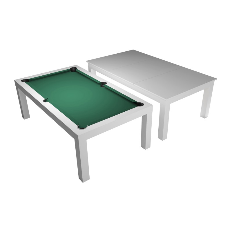 Billardtisch / Esstisch, Pool, Mozart, 7 ft. (Fuß), matt-weiß