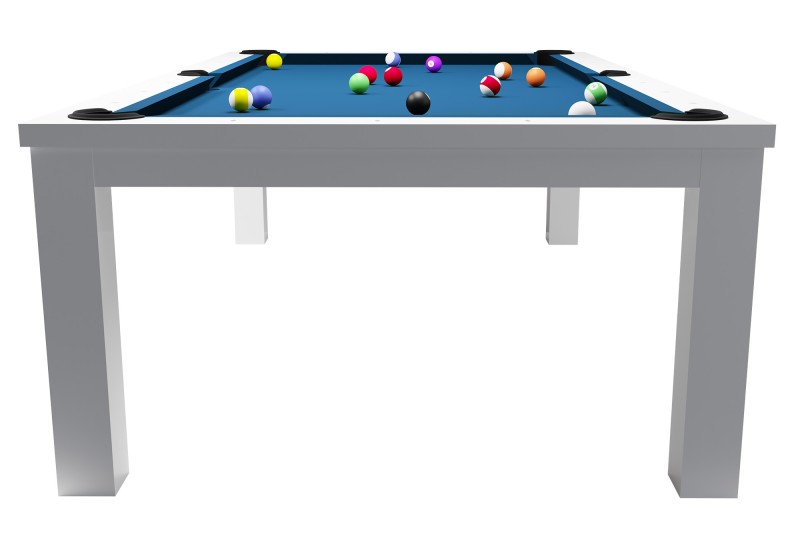 Billardtisch / Esstisch, Pool, Rasson Penelope II, inkl. Abdeckplatte, weiß-glänzend, display piece