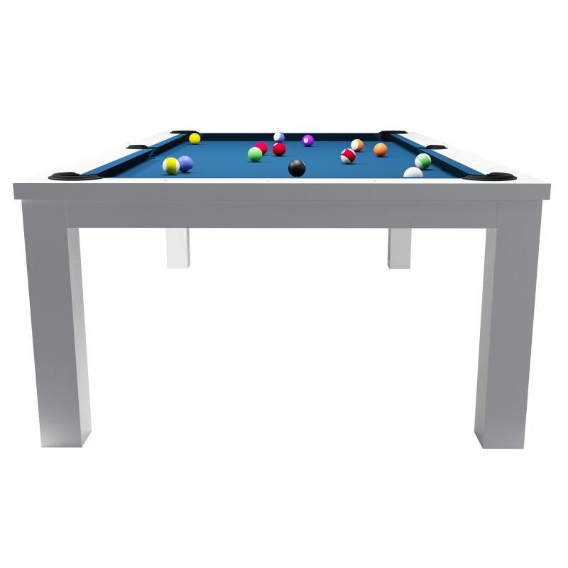 Billardtisch / Esstisch, Pool, Rasson Penelope II, inkl. Abdeckplatte, weiß-glänzend, display piece